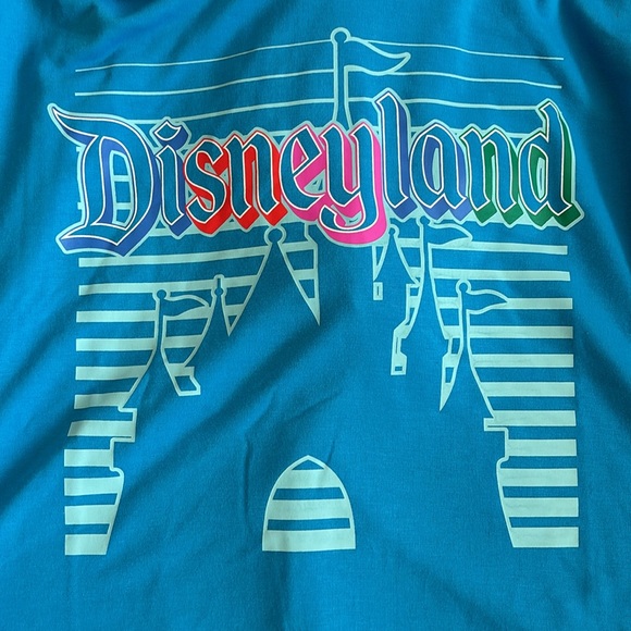 Disney blue cropped Disneyland Hoodie Sleeping Beauty Castle silhouette 3X - Picture 2 of 6